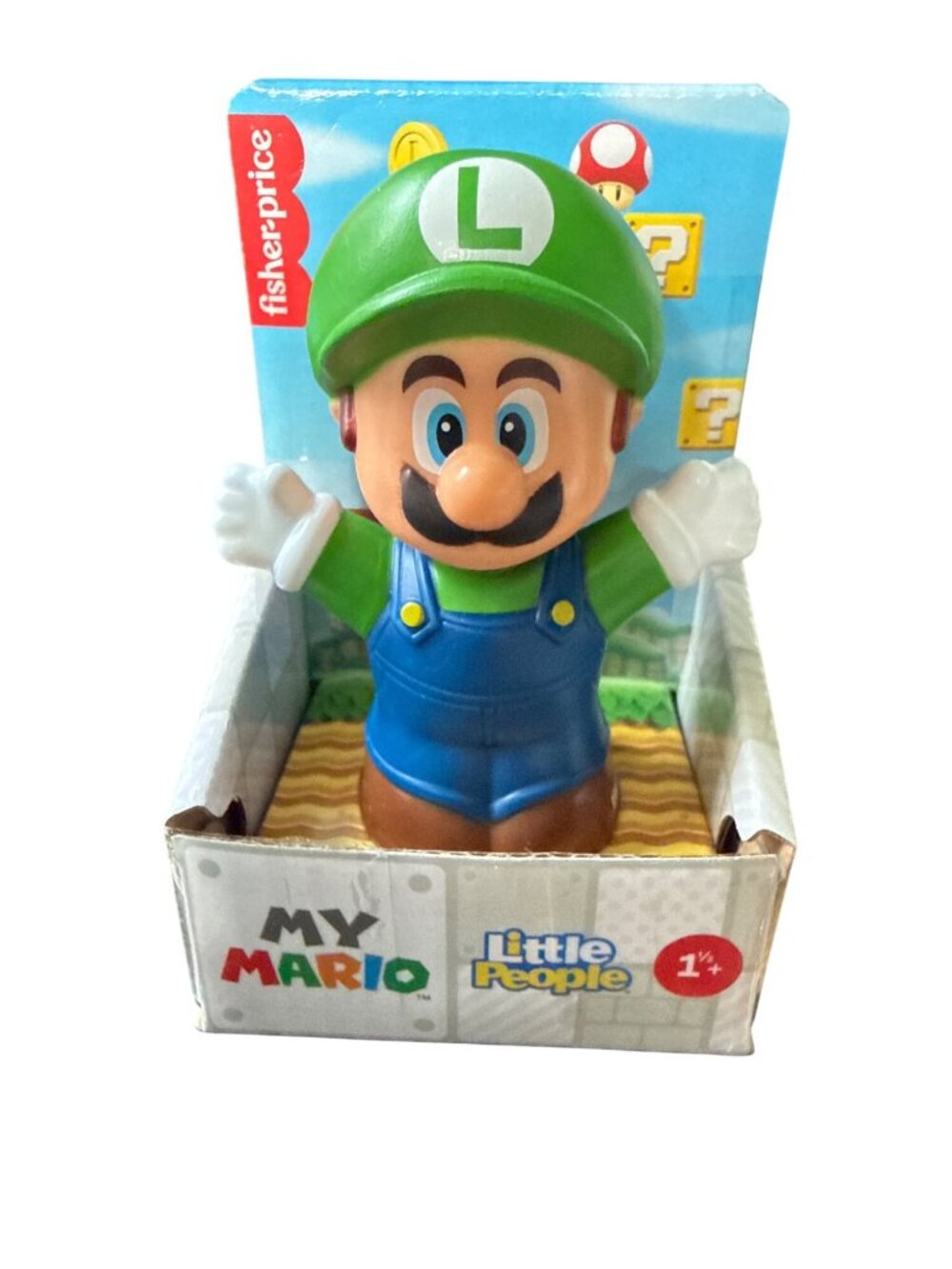 NIB Fisher Price Little People My Mario Luigi Figure Retro Gamer Kidcore Toy